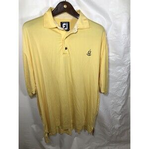Men FootJoy FJ  Golf Polo Shirt Yellow Size Large